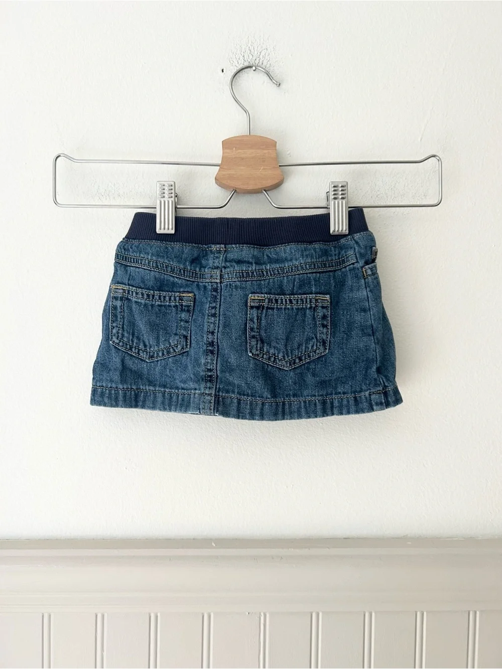 Carter's 9 Months Denim Skort with Navy Elastic Waistband